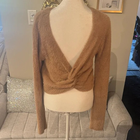 Aerie Soft Brown Crew Neck Sweater - Picture 2 of 2